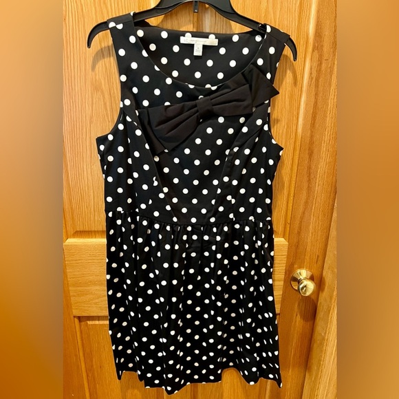 NWOT Lauren Conrad Bow Detail Dot Dress Women’s Size 10 - Picture 2 of 6